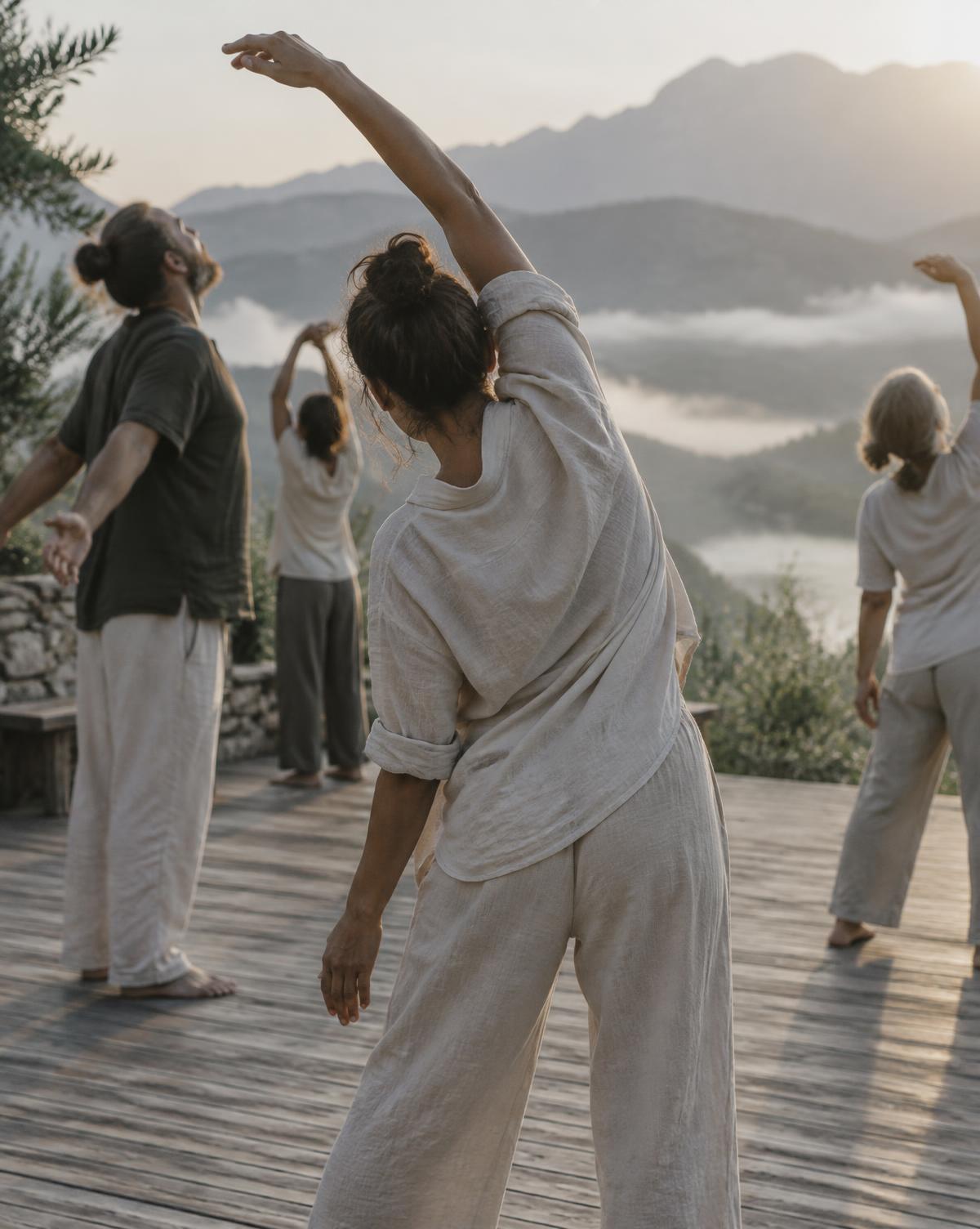 Pessoas em movimento ao ar livre em luz natural